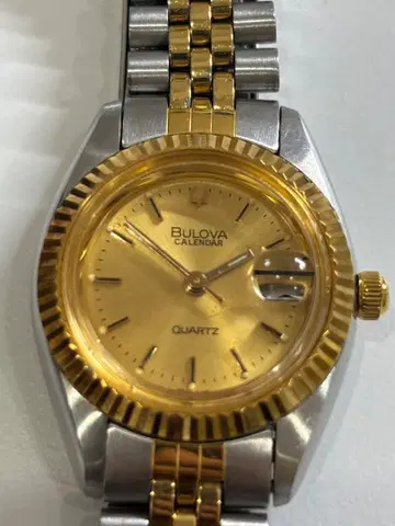 BULOVA 브로바 콤비 데이트 손목시계 미작동