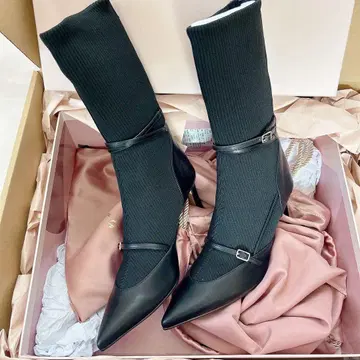 Belted Sock Boots 37 사이즈 black herlipto