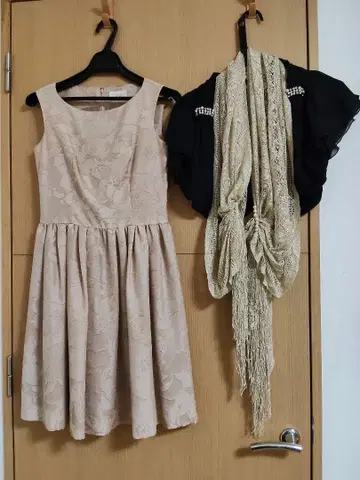 에프데 7 사이즈 결혼식 원피스, 볼레로, 숄 3세트