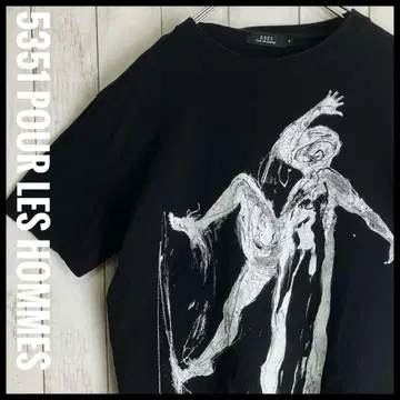 5351 POUR LES HOMMES 아트 프린트 T셔츠 락 M