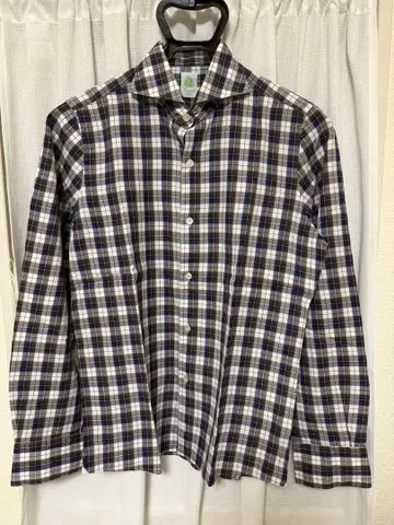 Finamore 피나모레 체크 무늬 셔츠 사이즈 38