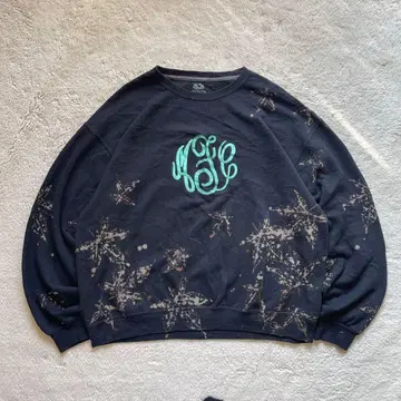 빈티지 리메이크 구제 의류 로고 자수 리얼 리프 올 패턴 맨투맨