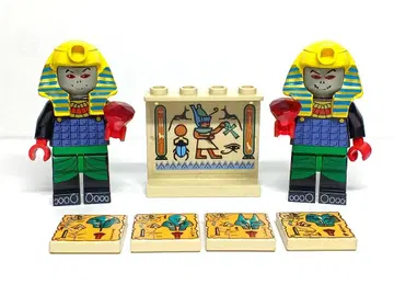레고 올드 파라오 미니 피규어 레어 프린트 타일 포함