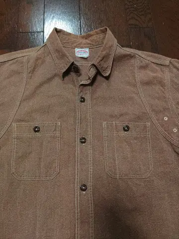 JOE McCOY 8HourUnion 샴브레이 셔츠 고마시오 브라운