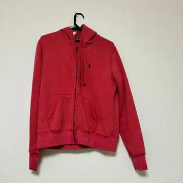 여성용 레드 풀 집업 후드티 폴로 랄프 로렌