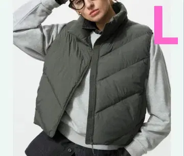 유니클로 UNIQLO PUFFTECH 크롭 다운 베스트 퍼프테크 L