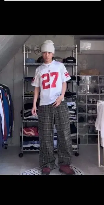 카츠키 착용 Jaded London 체크 팬츠 w30