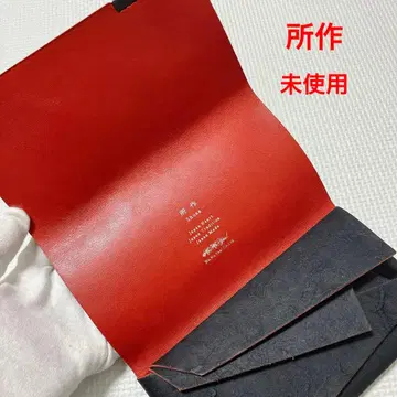 미사용 쇼사 블랙 와시 롱 월렛 리미티드 컬러 블랙 x 레드