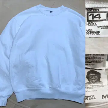 LOS ANGELES APPAREL 로스아파 맨투맨 M 화이트 화이트