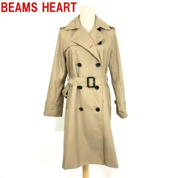 A5455 빔즈하트 트렌치코트 면 벨트 포함 베이지 1