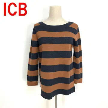 A5260 아이씨비 긴팔 니트 스웨터 울 보더 브라운 L