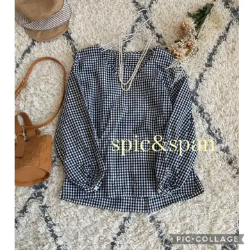 스픽 앤 스팬 spic&span 깅엄 체크 블라우스