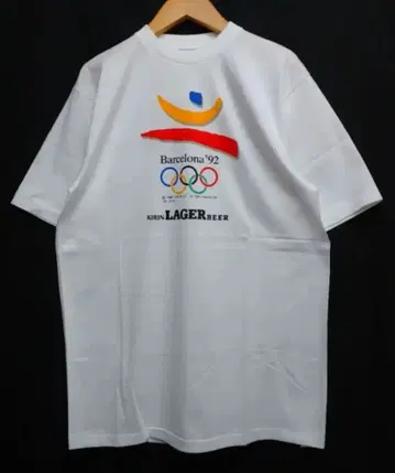 바르셀로나 올림픽 KIRIN LAGER BEER T셔츠 미사용 새상품