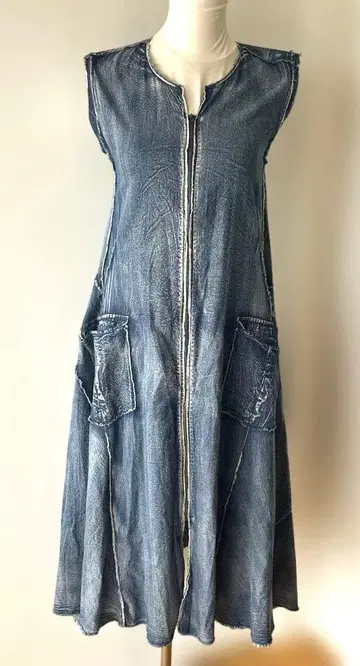 Nordic Winds 데님 롱 원피스 민소매