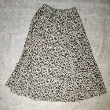 LEPSIM 꽃무늬 롱 스커트 플레어 A라인 허리밴딩 내추럴