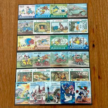 디즈니 해외 우표 25장 세트