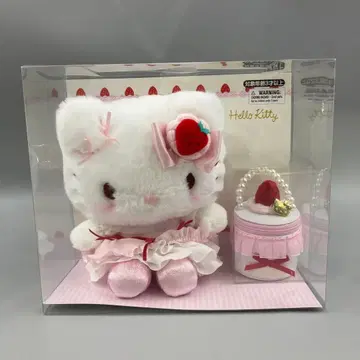 산리오 딸기 휘핑 케이크 봉제 인형 & 액세서리 세트 키티