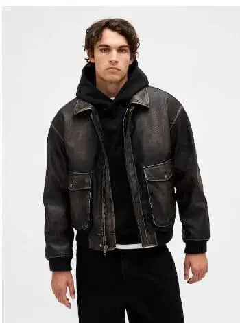 GAP 리사이클 비건 가죽 자켓 M