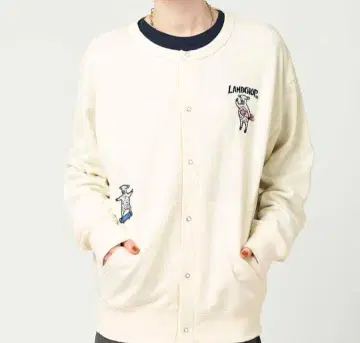 graniph 라무초프 자수 양 맨투맨 가디건 S