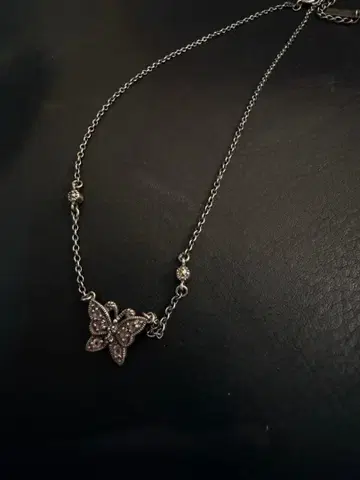 새상품급 ANNA SUI 실버 925 버터플라이 목걸이