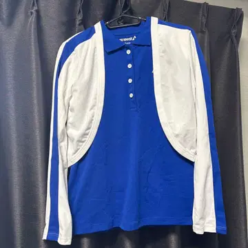 르꼬끄 스포르티브 블루 화이트 피케 셔츠와 래쉬가드 세트