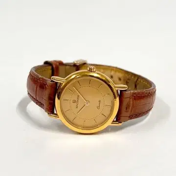 WALTHAM 월쌈 32450.53 쿼츠 골드 다이얼 브라운