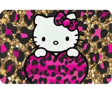 미사용 새상품 헬로키티 러그매트 카펫 융단 레오파드 무늬