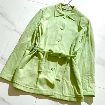 새상품급 Ferragamo 벨트 포함 울 자켓 40 민트 그린