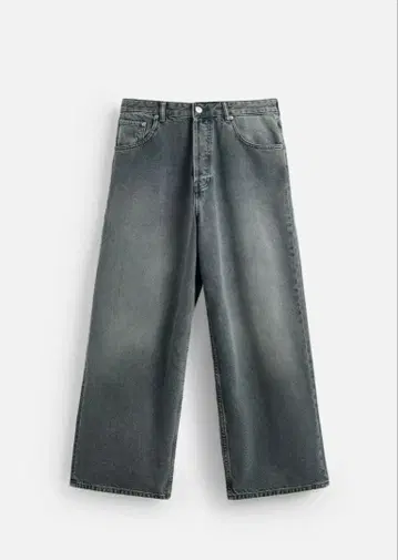 ZARA 슈퍼 배기 핏 청바지 다크 그린 EU44