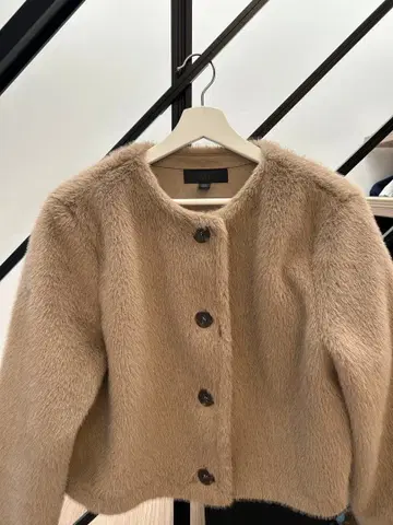 ZARA 퍼 자켓 베이지 L