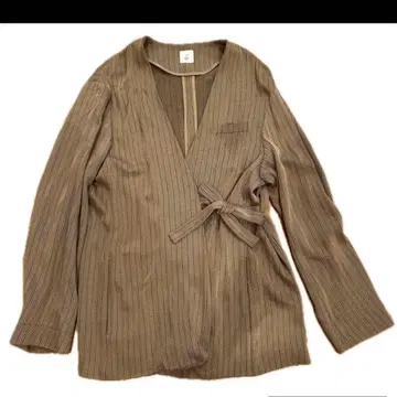 6 roku 브라운 노카라 자켓