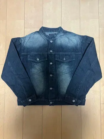 [ 새상품 ] mmmmm 데님 자켓 그라데이션 페이드 가공