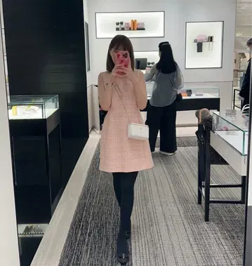 아푸와이저 리셰 트위드 코쿤 미니 원피스 S 사이즈 핑크