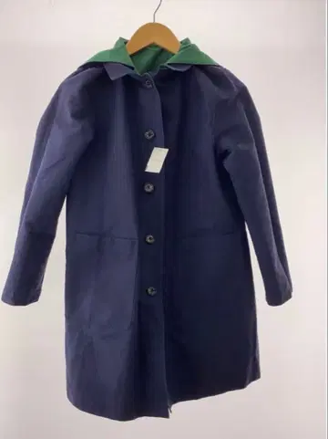 Macintosh philosophy 네이비 그린 후드 부착 코트