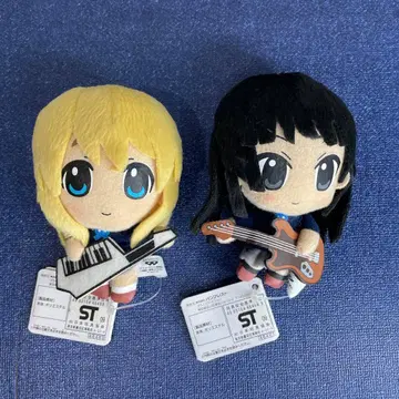 케이온 볼체인 달린 봉제 인형 마스코트 키링 2체 세트