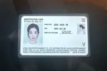 Red Velvet TILT 아이린 ID 카드