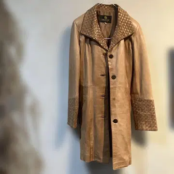 Simon B. 천연 가죽 롱 코트 40 VERA PELLE Italy