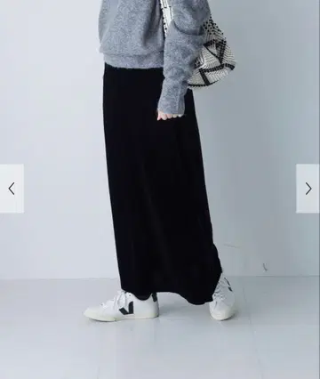 KAGURE 레이온 실크 벨벳 스커트