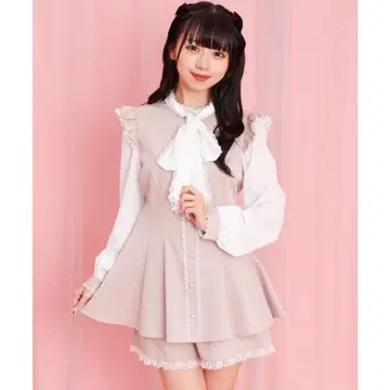 시크릿허니 보타이 리본 셋업 핑크