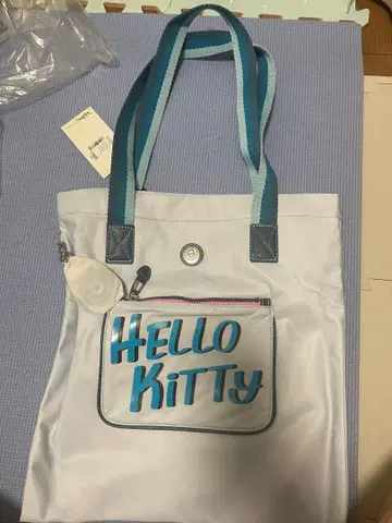 Hello Kitty 토트백 화이트/블루