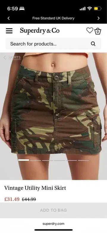 Superdry Vintage Utility Skirt