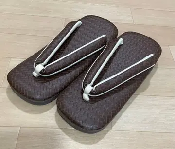 A. 셋타 조리 화이트 하나오 일본 의류 신발 짙은 갈색