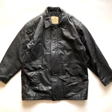 빈티지 가죽 카코트 블랙 소가죽 카우 하프코트 블랙 XL