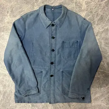 [ 레어 ] ~60s 프렌치 워크 자켓 몰스킨 ( 라이트 블루 )