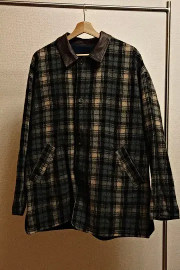 80s 90s Dunhill archive 울 자켓 옷깃 가죽