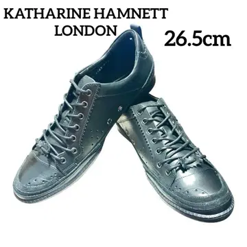 [미사용 새상품] 캐서린 햄넷 천연 가죽 레더 스니커즈 블랙 26.5cm