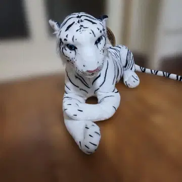 화이트 타이거 봉제 인형 약 30cm