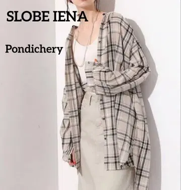 슬로브 이에나 퐁디셰리 튜닉 블라우스 체크 셔츠 인도면