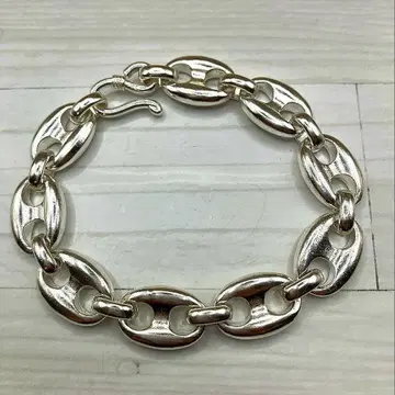 실버 925 각인 닻 체인 돼지코 팔찌 멕시칸 주얼리