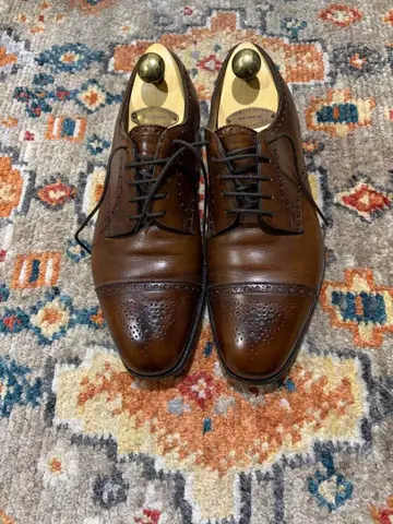 Edward Green 브라운 세미 브로그 드레스 슈즈